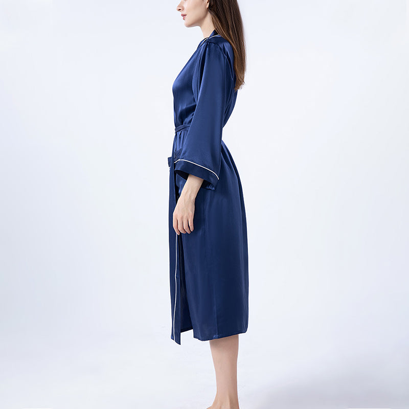 Women's Long Sleeve Satin Bathrobe