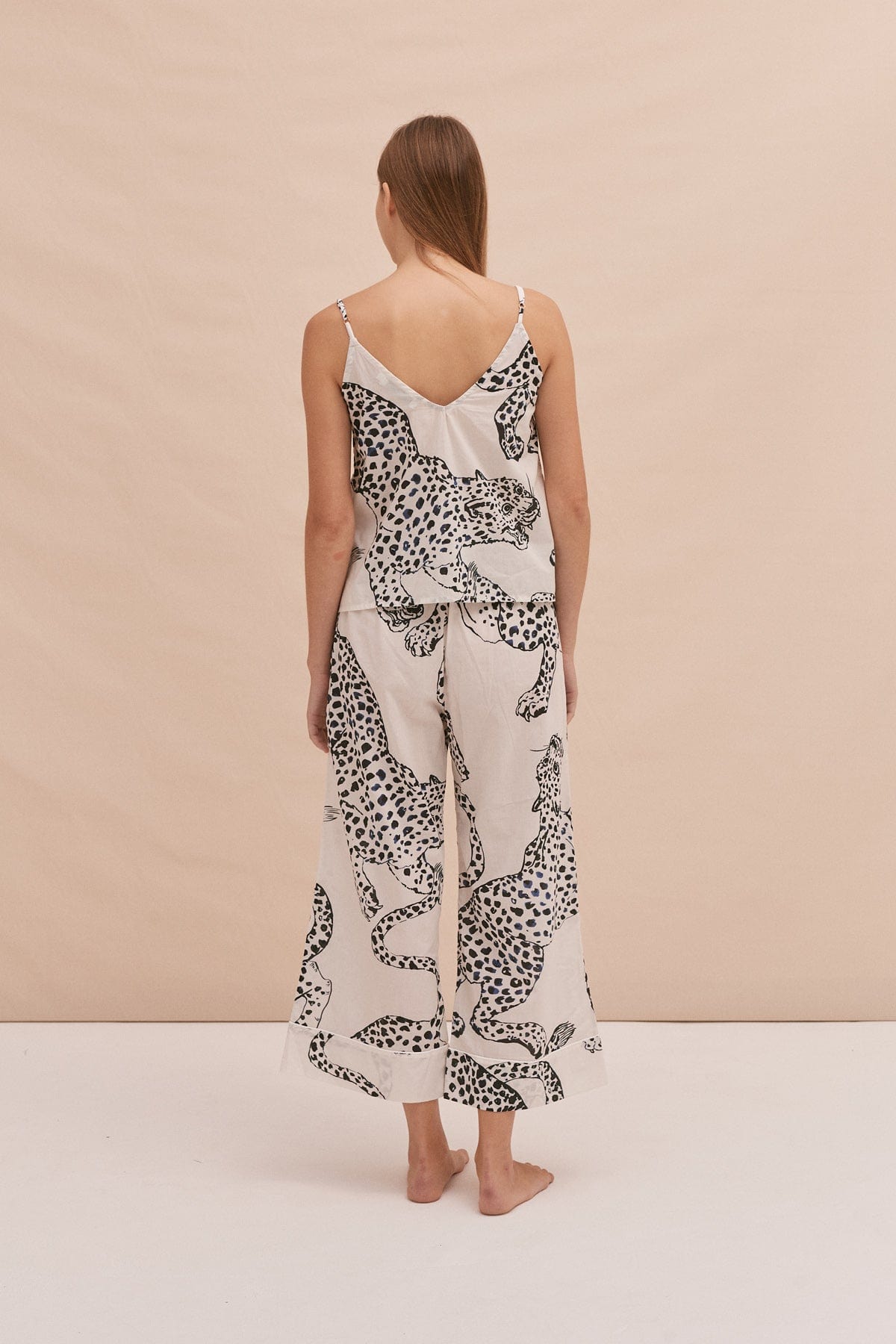 Cami Top and Wide Leg Trouser Set The Jag Print Cream