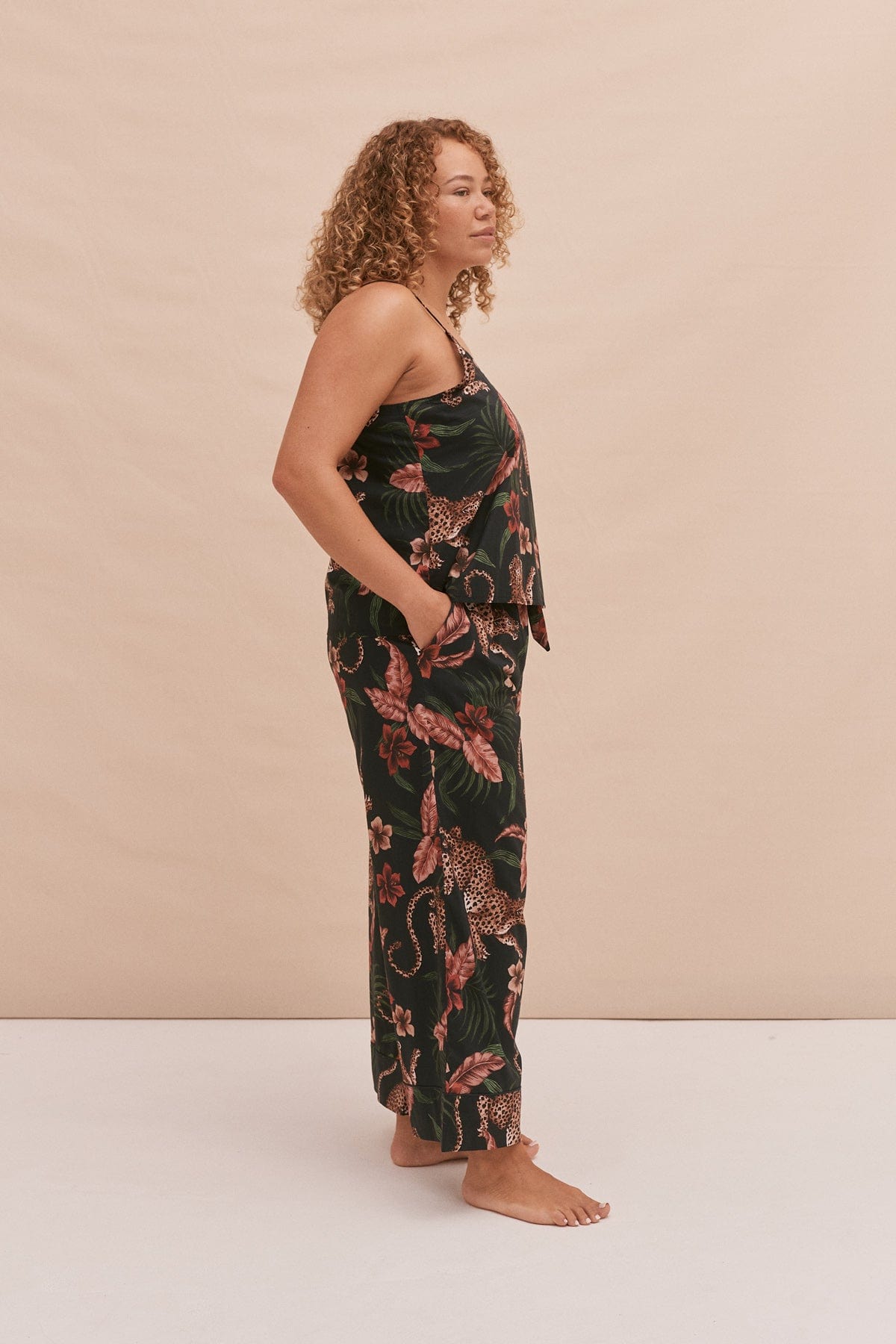 Cami Top and Wide Leg Trouser Set Soleia Leopard Print Multi