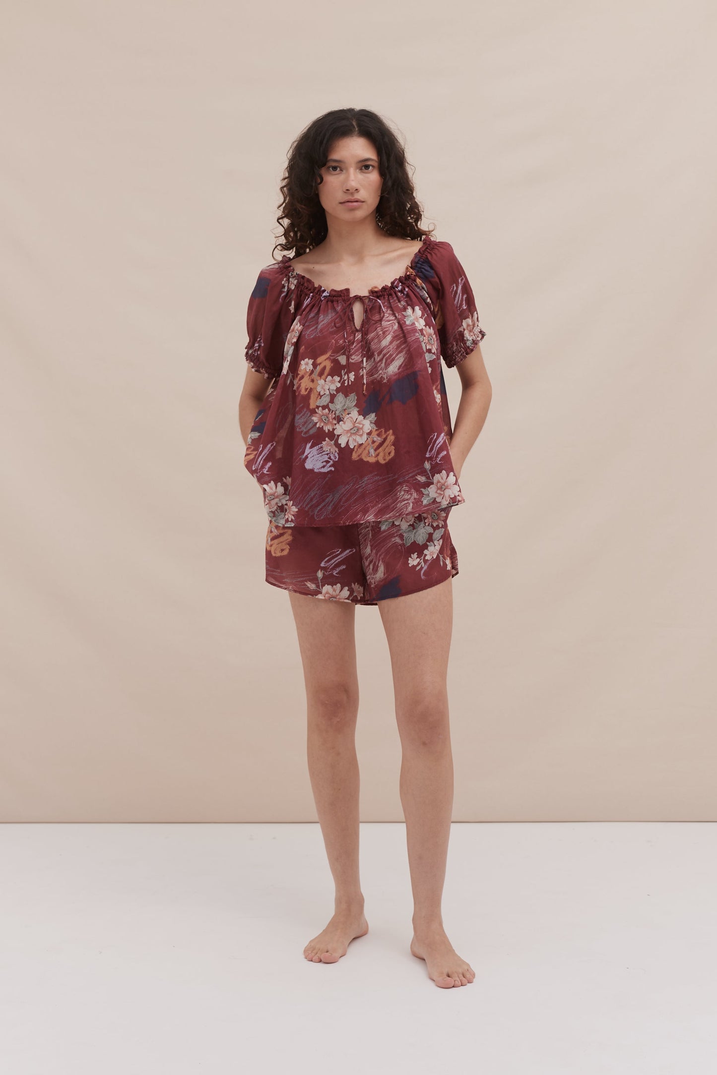 Light & Easy Short Set Love Print Red