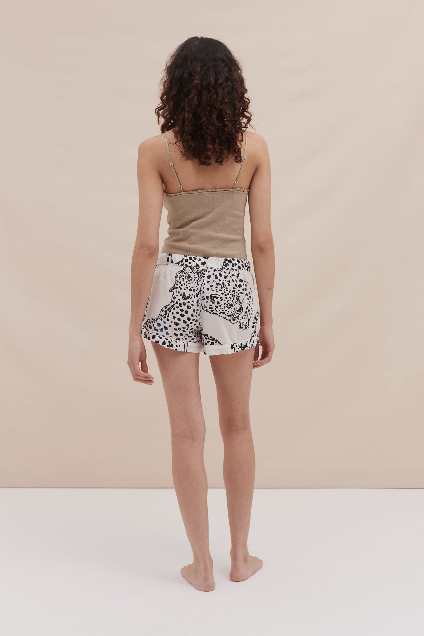 Soft V Tank Top & Shorts Set Khaki/The Jag Print Cream