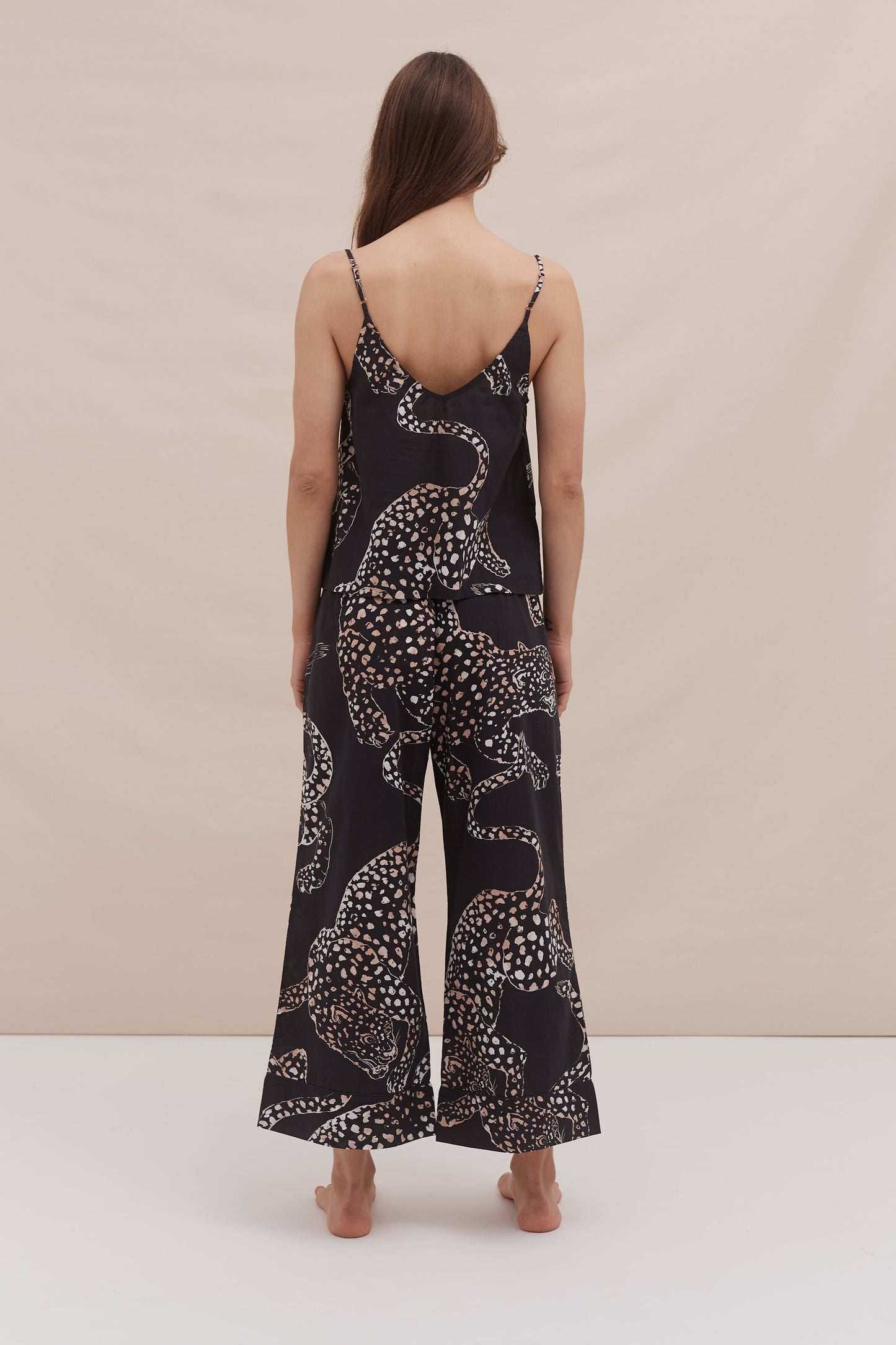 Cami Top and Wide Leg Trouser Set The Jag Print Navy