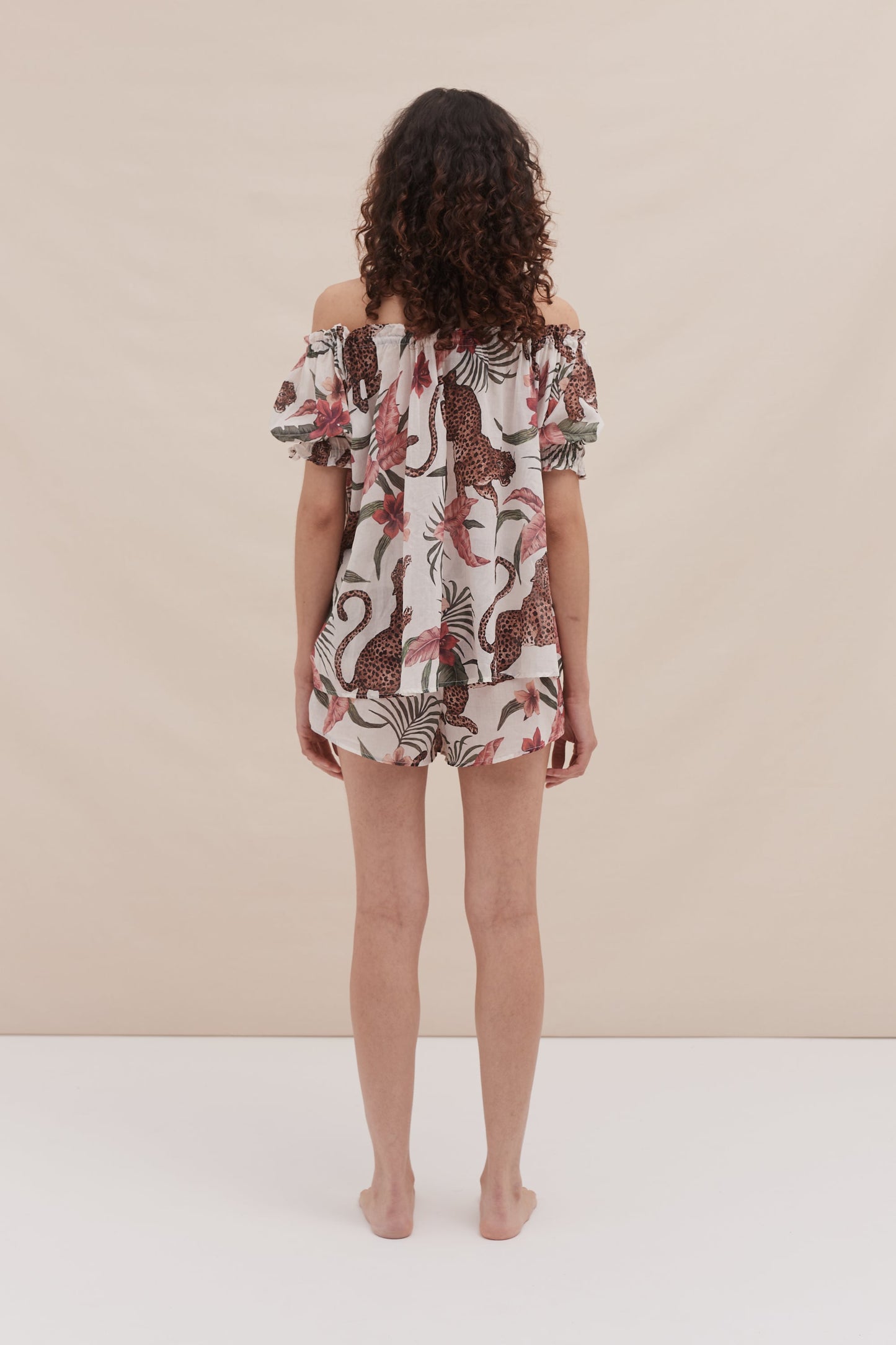 Light & Easy Short Set Soleia Leopard Print Cream