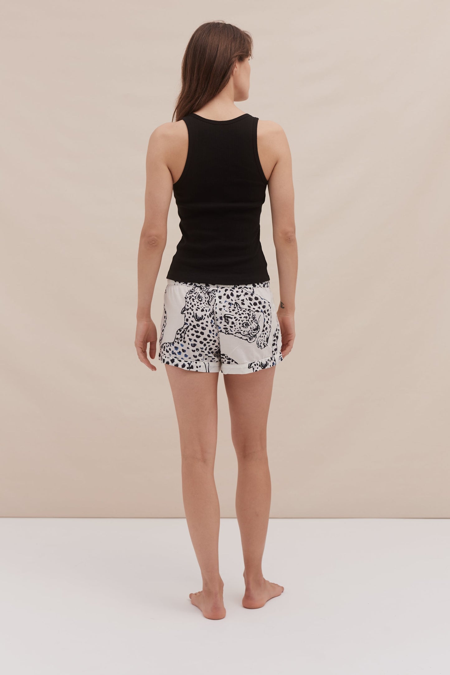 Tank Top & Shorts Set Black/The Jag Print Cream
