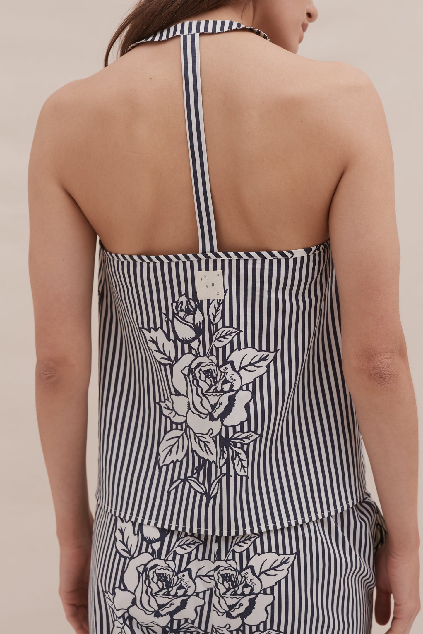 402 Swing Cami & Shorts Set Pinstripe Rose Navy