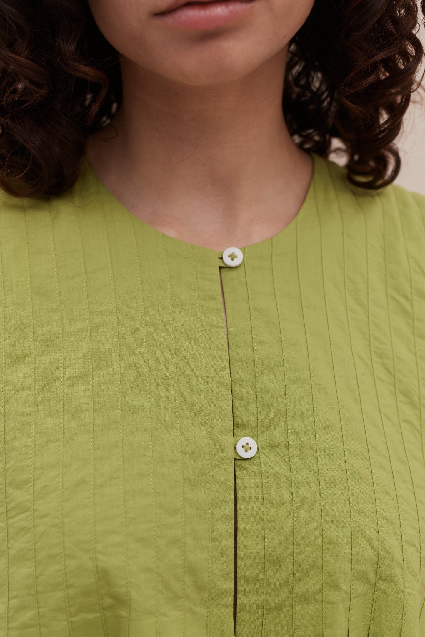 Pleated Cami and Pocket Trousers Set Plain/Grand Hibiscus Print Cocoa/Lime