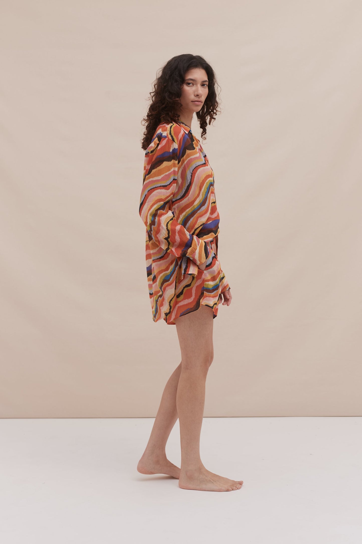 Lounge Shirt & Easy Short Set Tide Print Multi