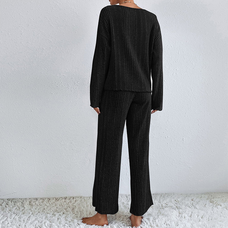 V-Neck Ladies' Home Wear Pajamas Set