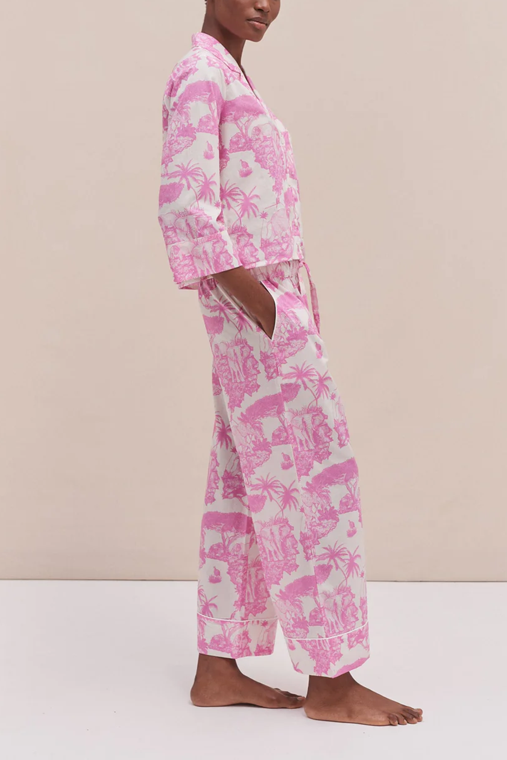Two-Piece Outfit Boxy Shirt with Wide Leg Pants
