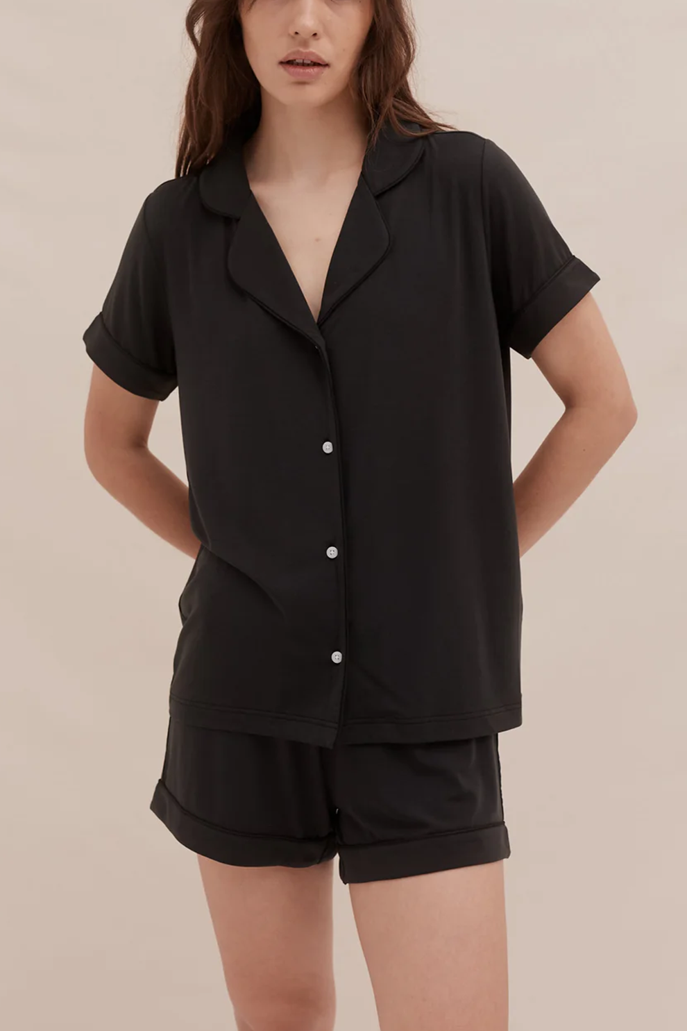 Lyocell Jersey Short Pyjama Set Black