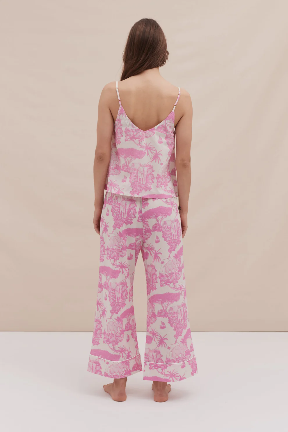 Pink Cami and Wide Leg Pants Outfit