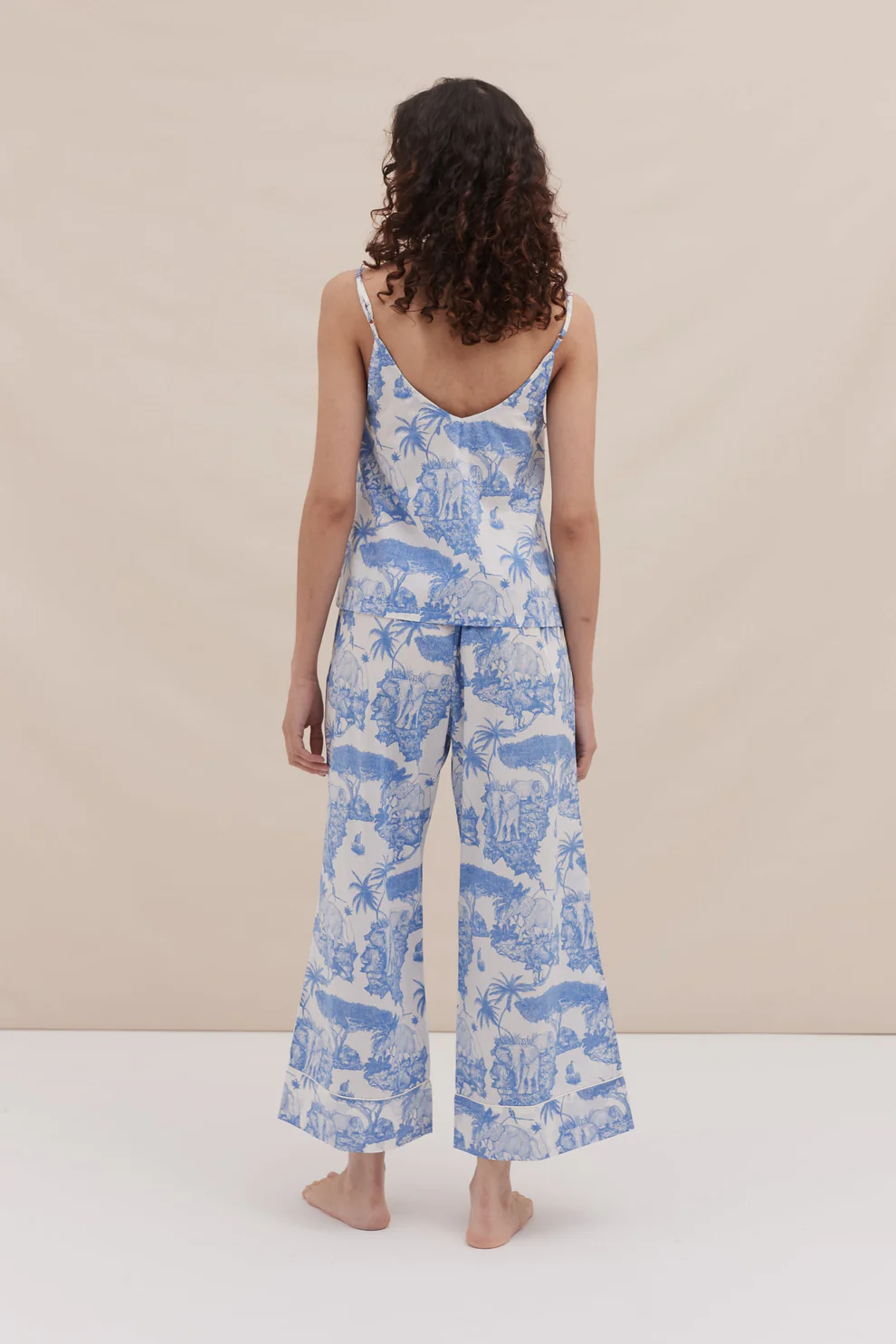 Blue Cami and Wide Leg Pants Outfit
