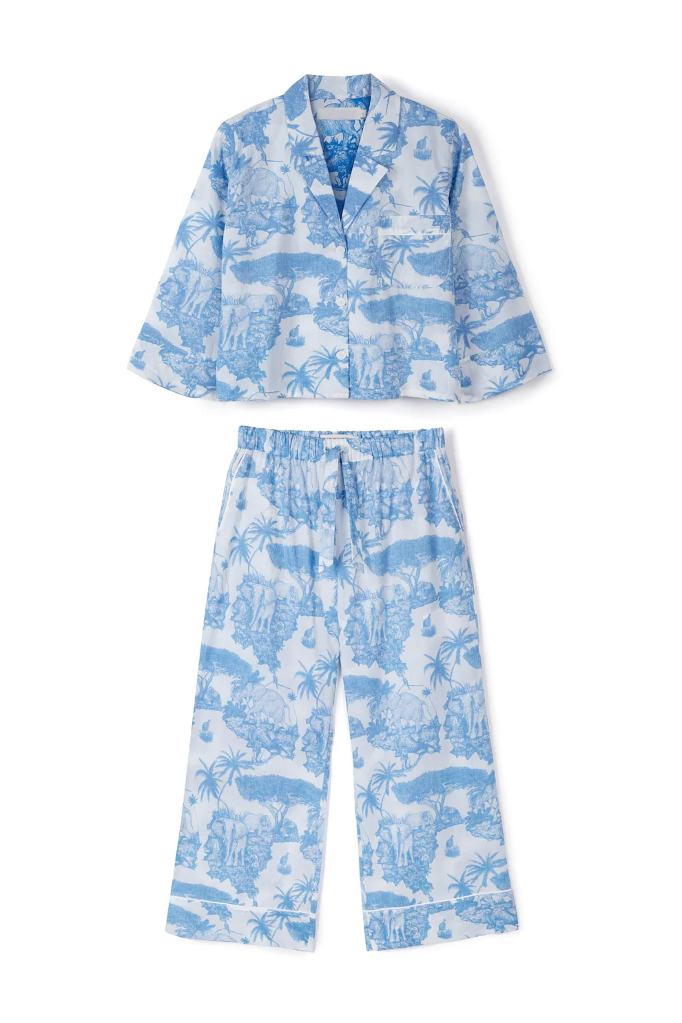 Two-Piece Outfit Boxy Shirt with Wide Leg Pants