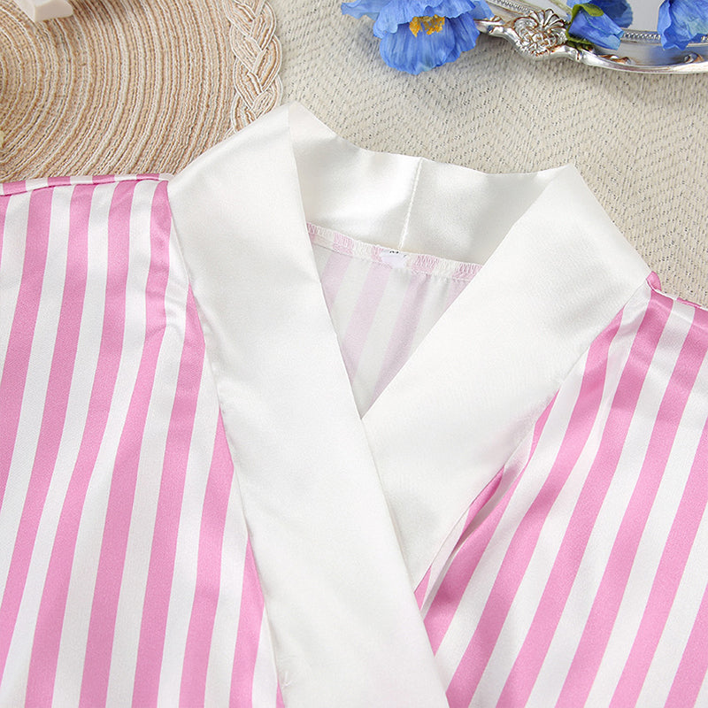 Pink Striped Silk Camisole Nightdress