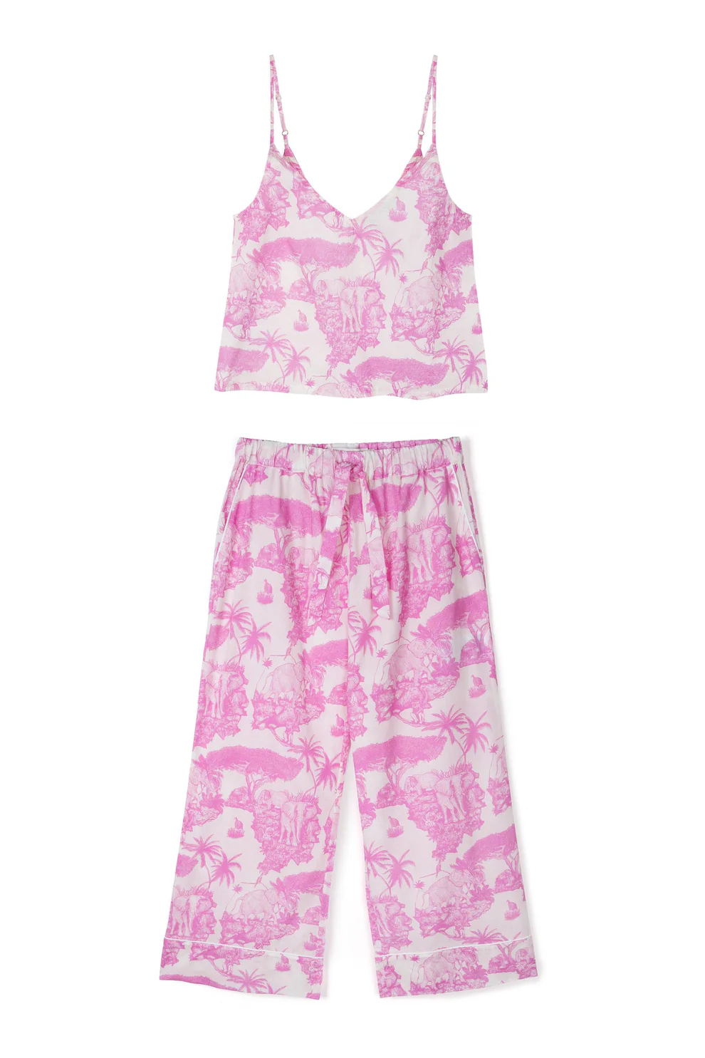 Pink Cami and Wide Leg Pants Outfit