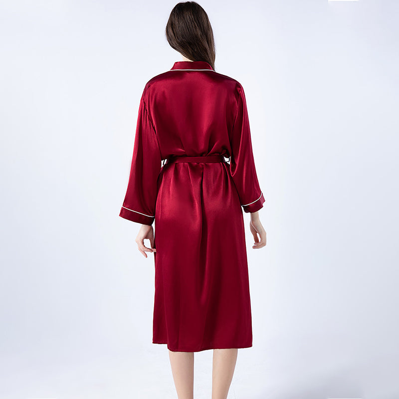 Women's Long Sleeve Satin Bathrobe
