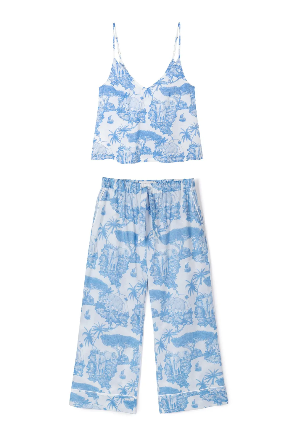 Blue Cami and Wide Leg Pants Outfit