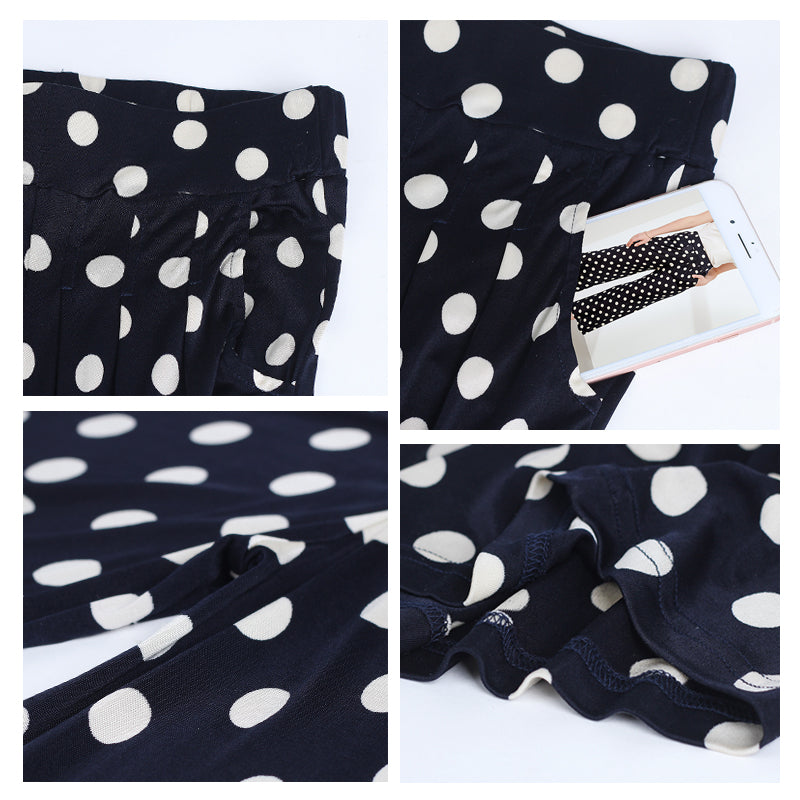 Polka Dot Silk Wide-Leg Pants