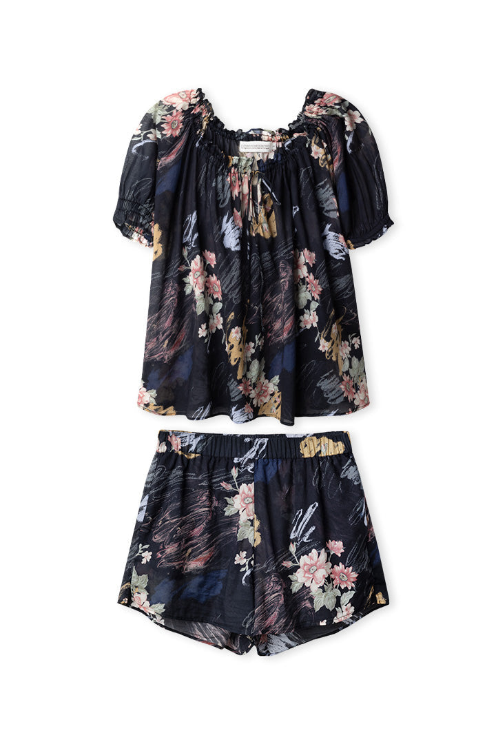 Light & Easy Short Set Love Print Black