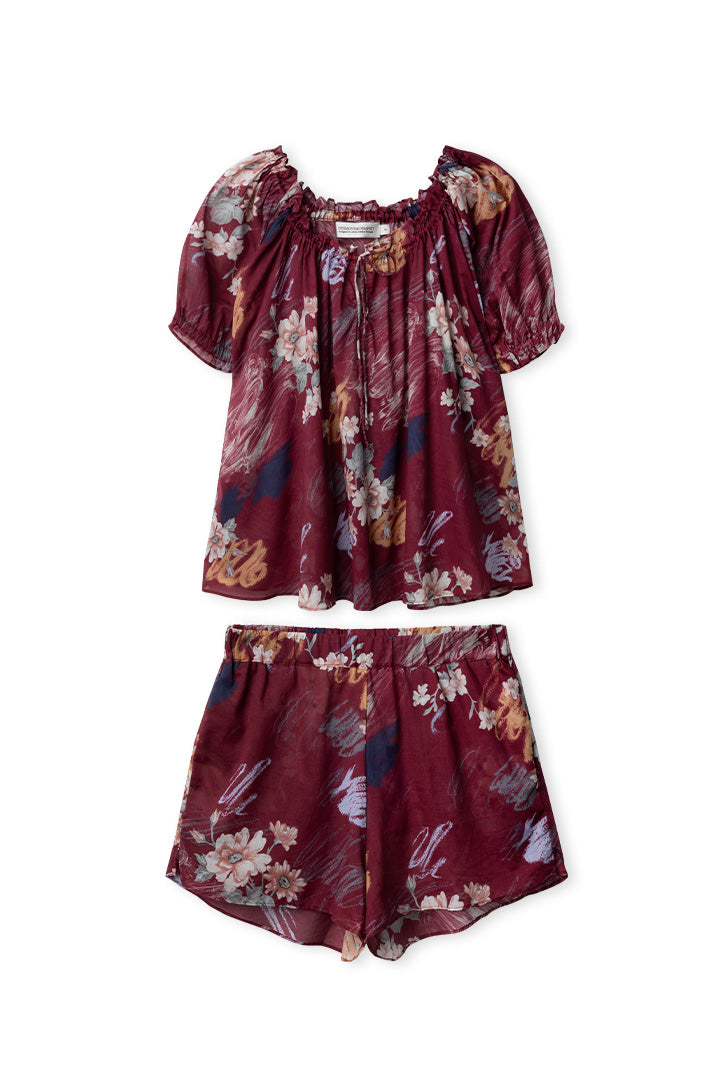 Light & Easy Short Set Love Print Red