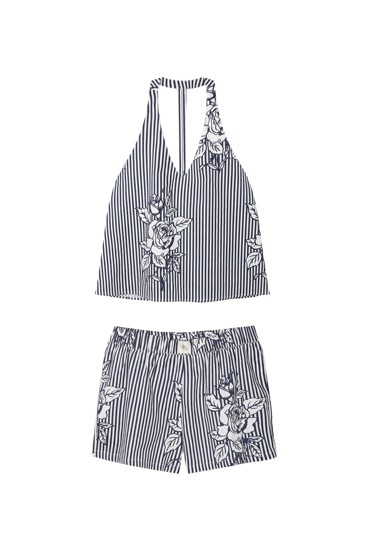 402 Swing Cami & Shorts Set Pinstripe Rose Navy