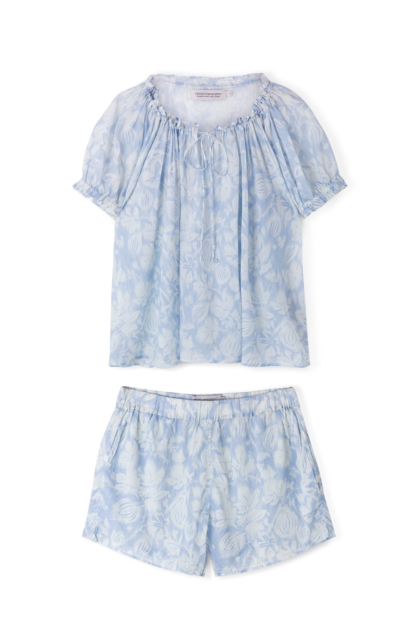 Light & Easy Short Set Alma Fig Print Blue