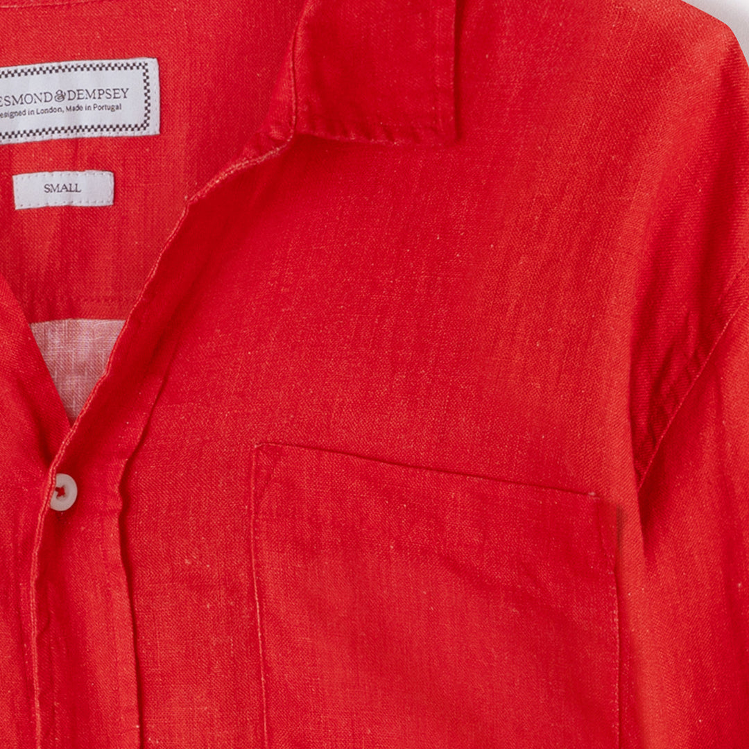 Long Lounge Set Dip Dye Red/Pink Linen