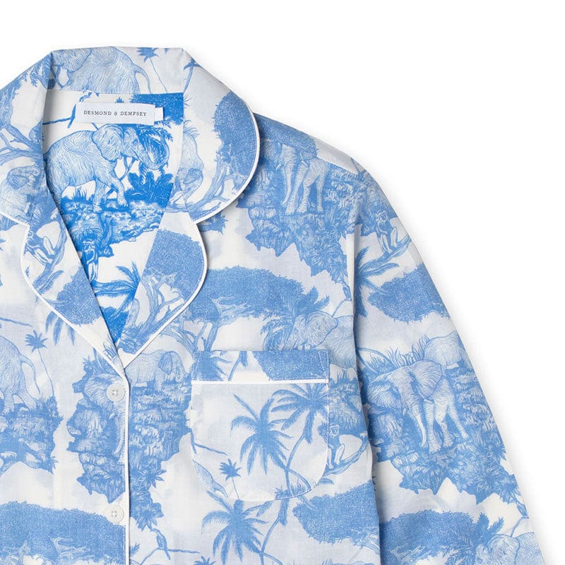Long Pyjama Set Loxodonta Print Blue