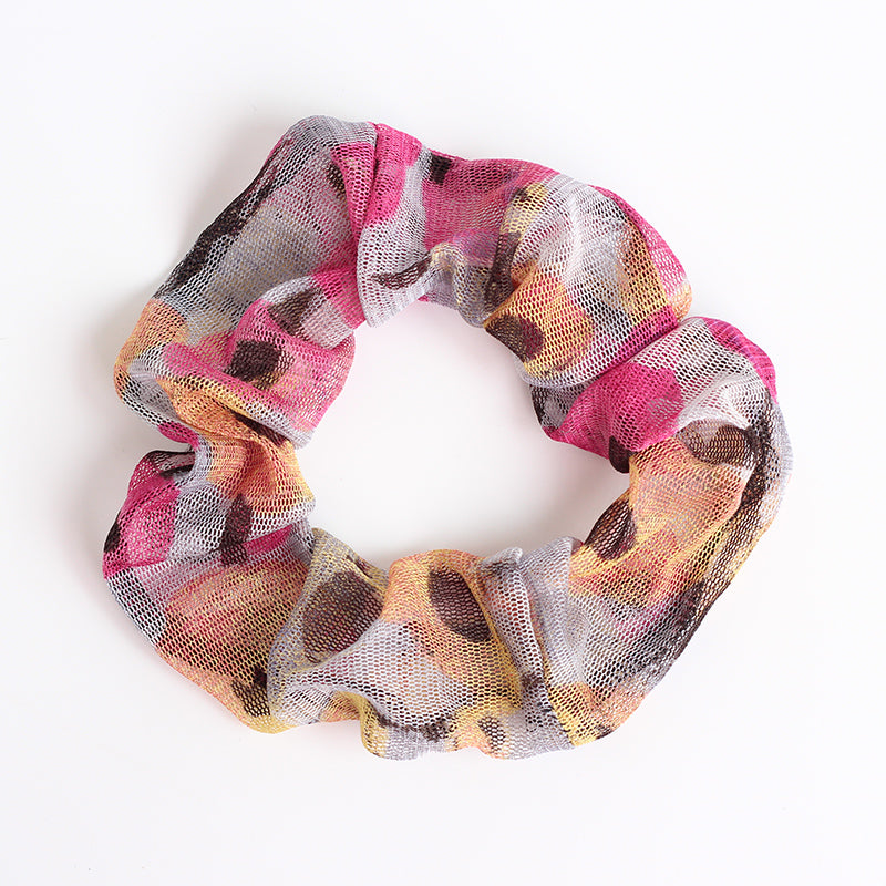 Silk Printed Large Intestine Hair Tie