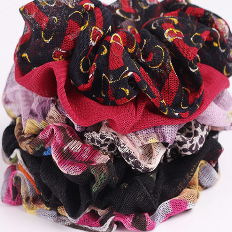 Silk Printed Large Intestine Hair Tie
