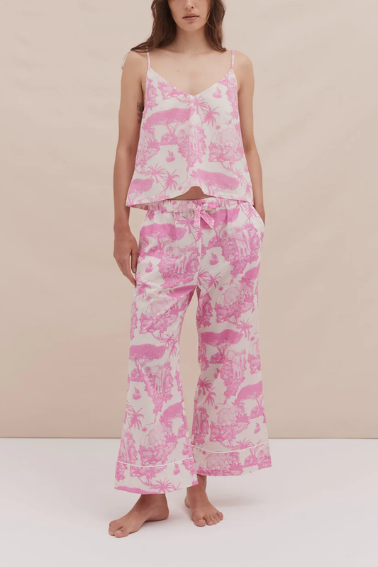 Pink Cami and Wide Leg Pants Outfit