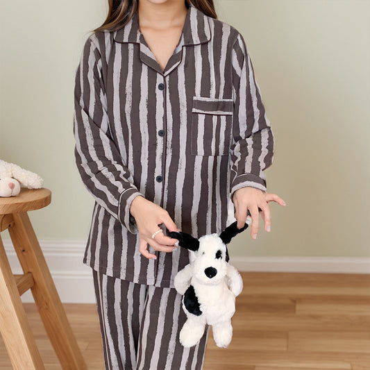 Cotton Vertical Stripe Print Pajama Set