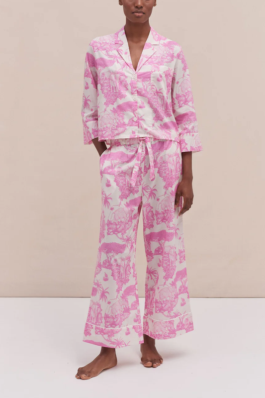 Two-Piece Outfit  Boxy Shirt with Wide Leg Pants