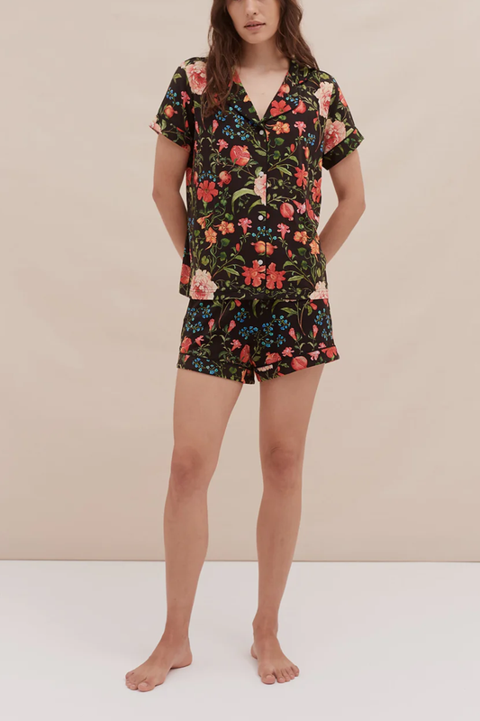Flowers Lyocell Jersey Short Pajama Set