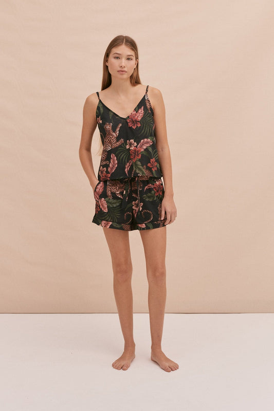 Cami Top and Shorts Set Soleia Leopard Print Multi