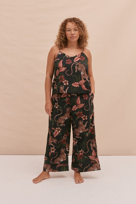 Cami Top and Wide Leg Trouser Set Soleia Leopard Print Multi