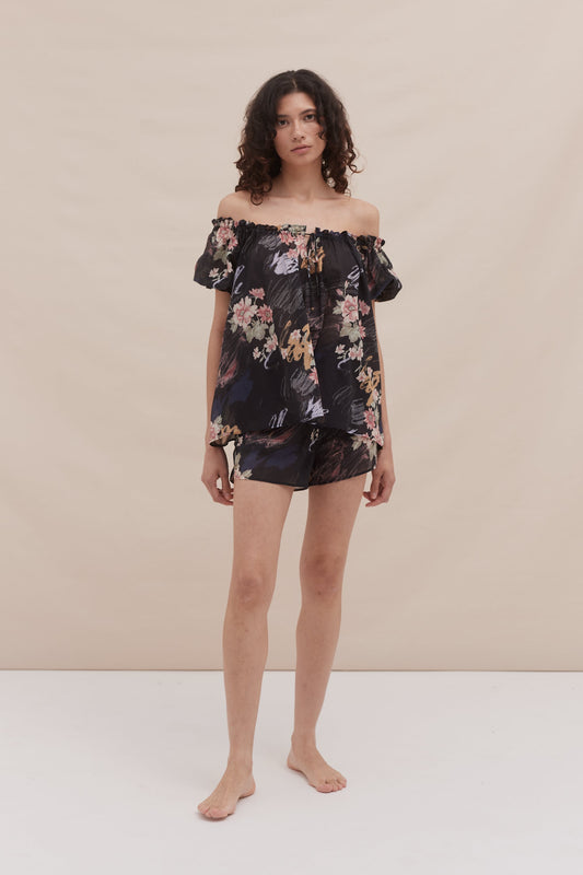 Light & Easy Short Set Love Print Black