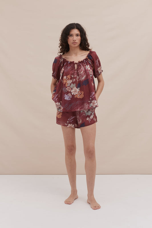 Light & Easy Short Set Love Print Red