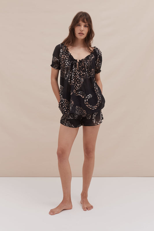 Light & Easy Short Set The Jag Print Navy