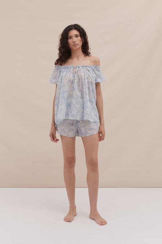 Light & Easy Short Set Alma Fig Print Blue
