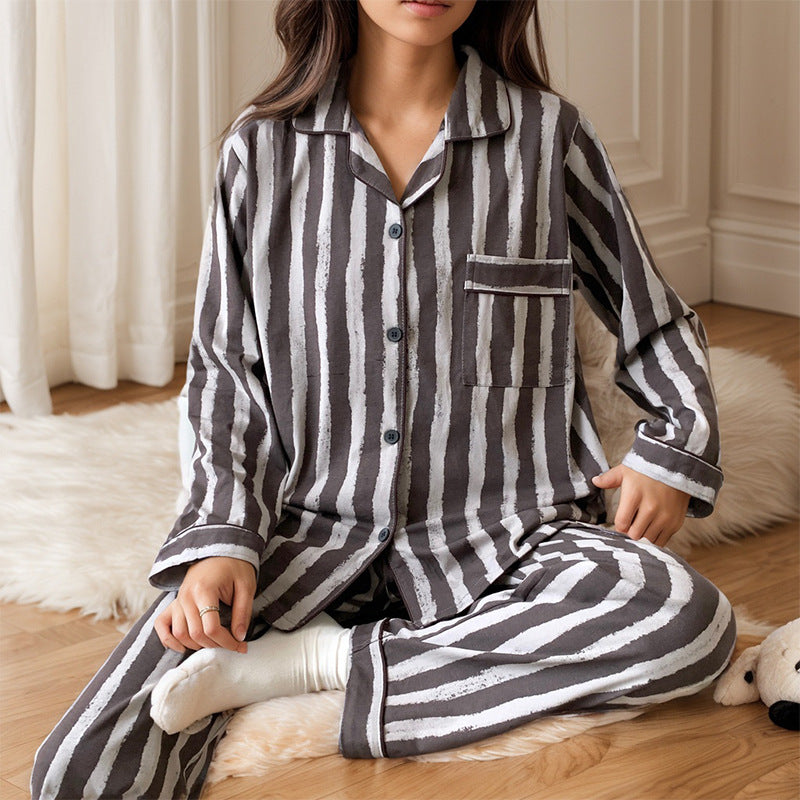 Cotton Vertical Stripe Print Pajama Set