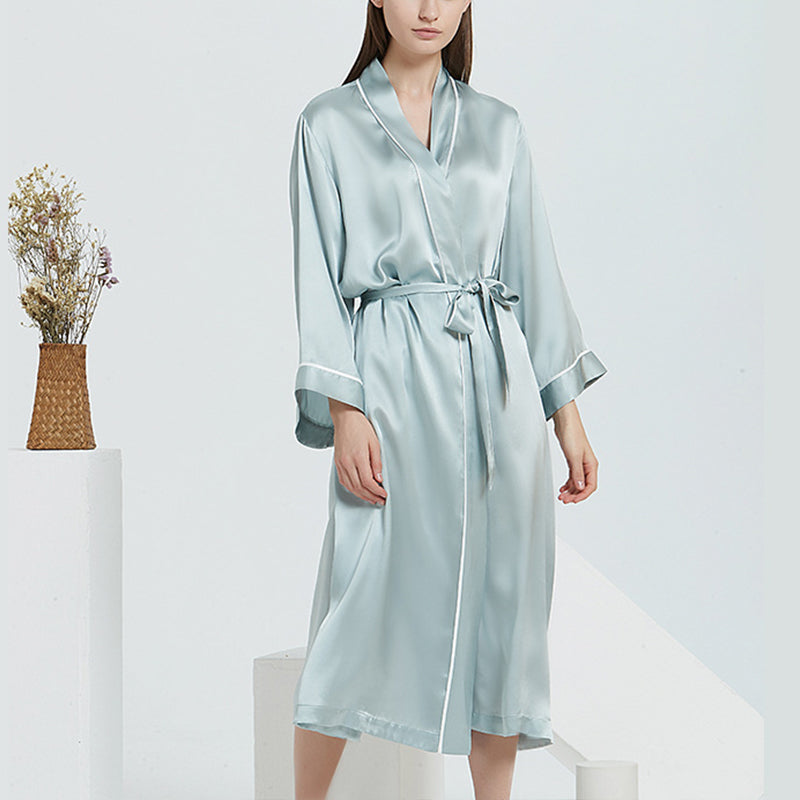 American Fashion Lace-Up 100% Mulberry Silk Nightdress