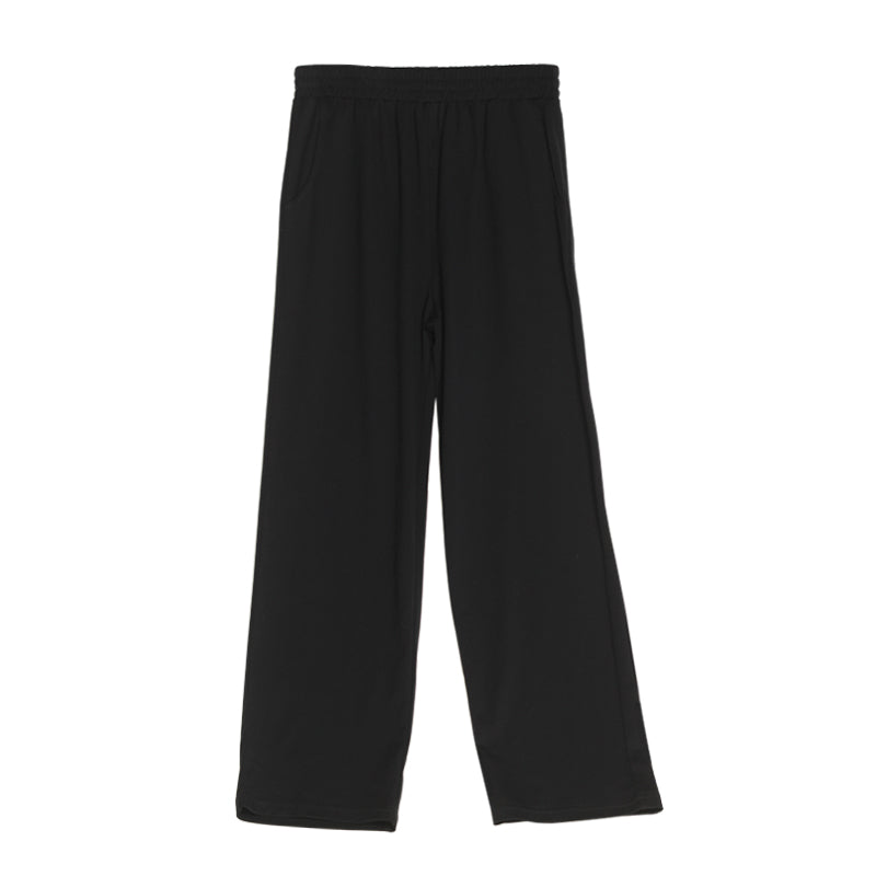 Silk Straight Wide-Leg Trousers