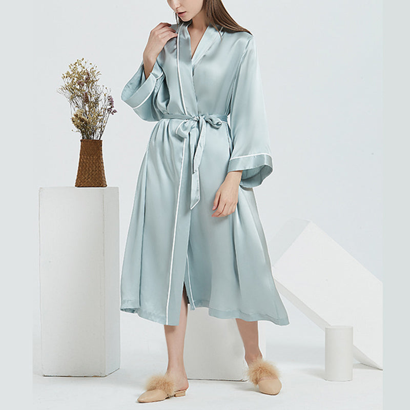 American Fashion Lace-Up 100% Mulberry Silk Nightdress