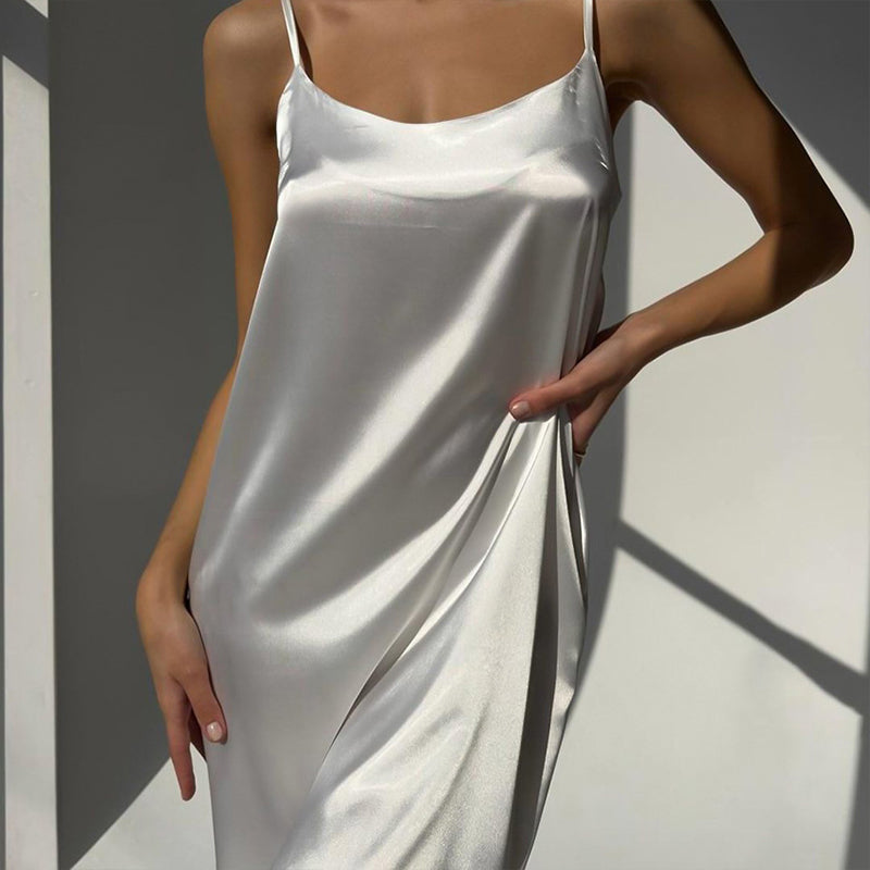Pink Striped Silk Camisole Nightdress