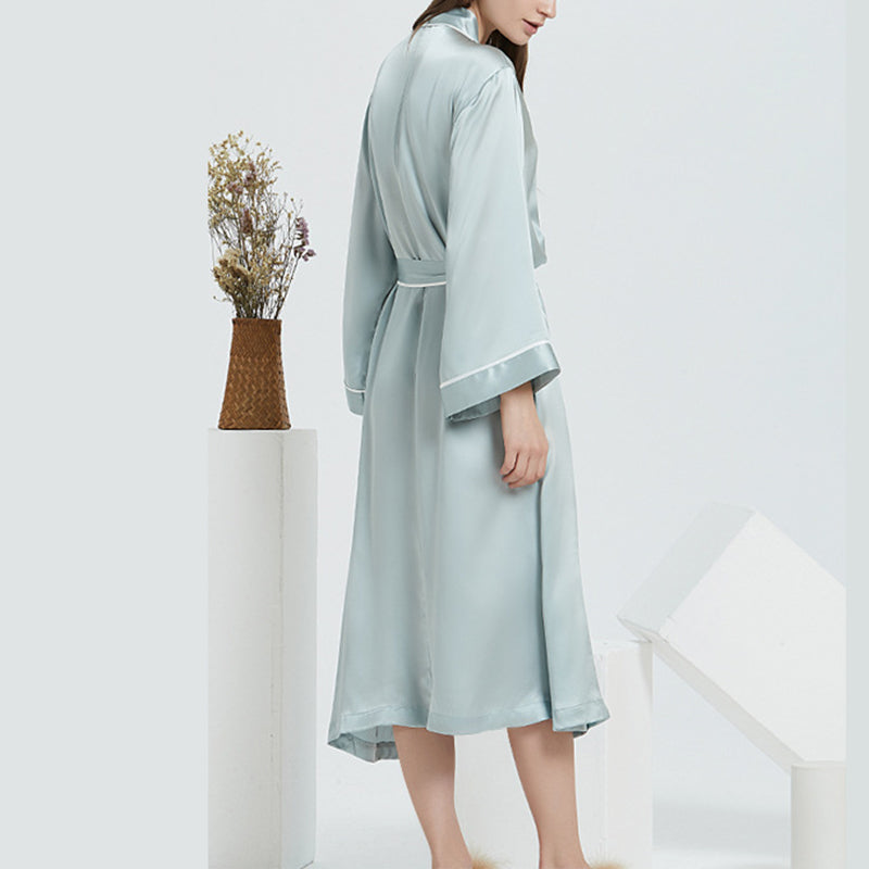 American Fashion Lace-Up 100% Mulberry Silk Nightdress