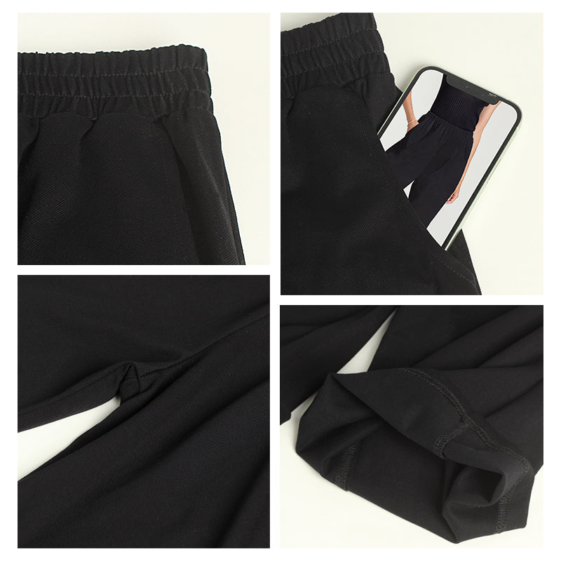 Silk Straight Wide-Leg Trousers