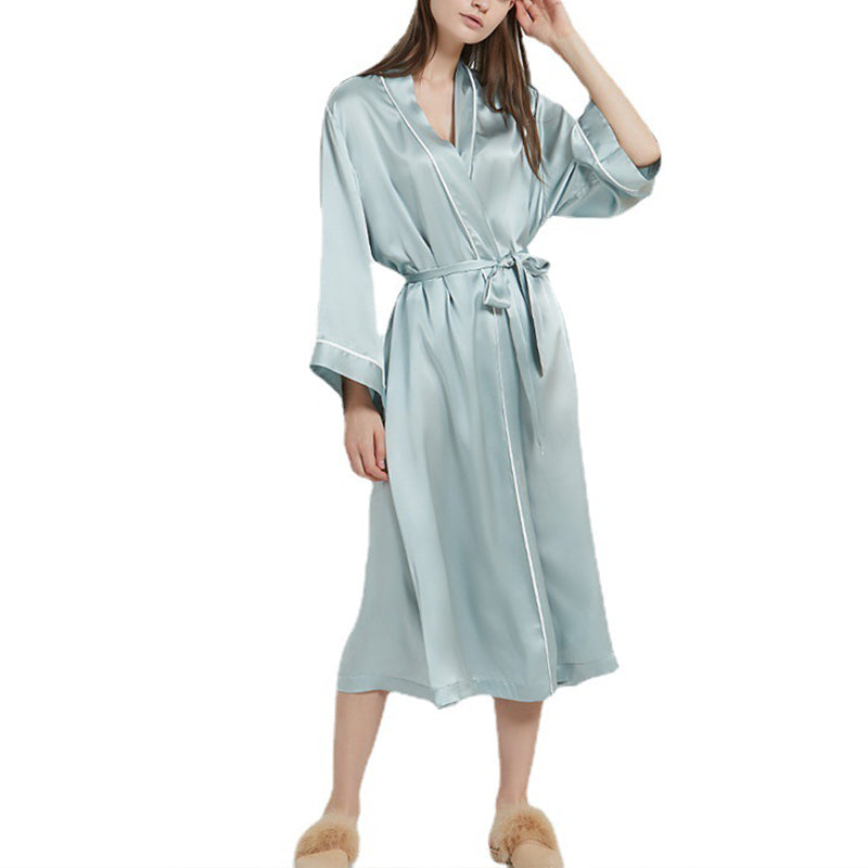 American Fashion Lace-Up 100% Mulberry Silk Nightdress