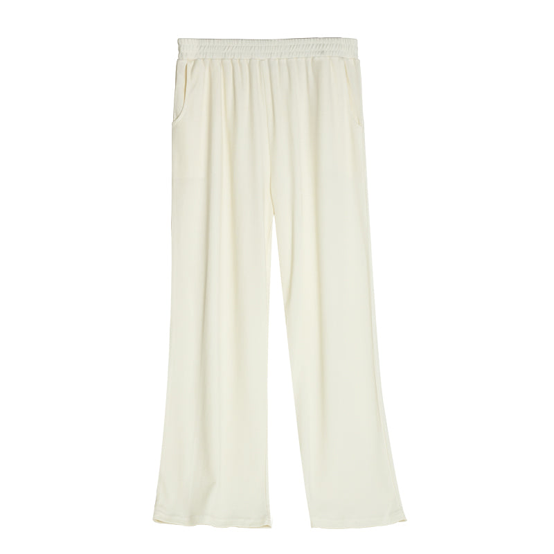 Silk Straight Wide-Leg Trousers