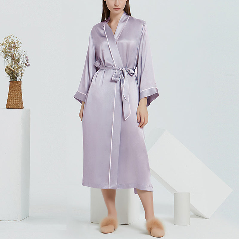 American Fashion Lace-Up 100% Mulberry Silk Nightdress